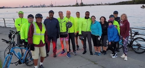 Group shot dusk ride