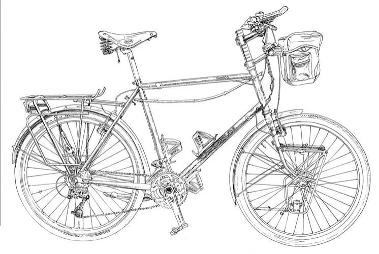 Illustration of touring bike