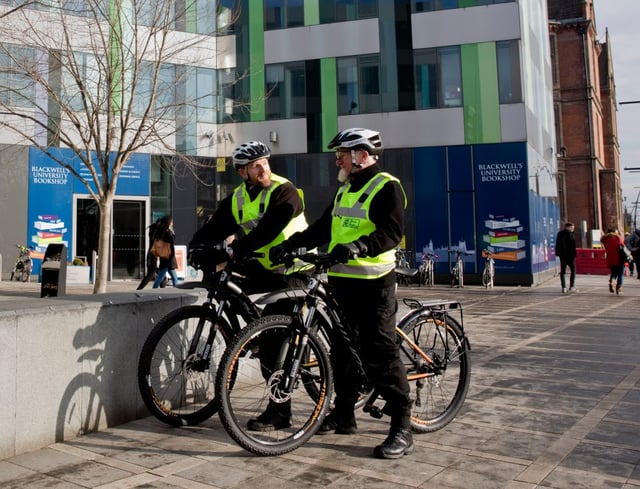 Cycling security staff at the University of Sheffield