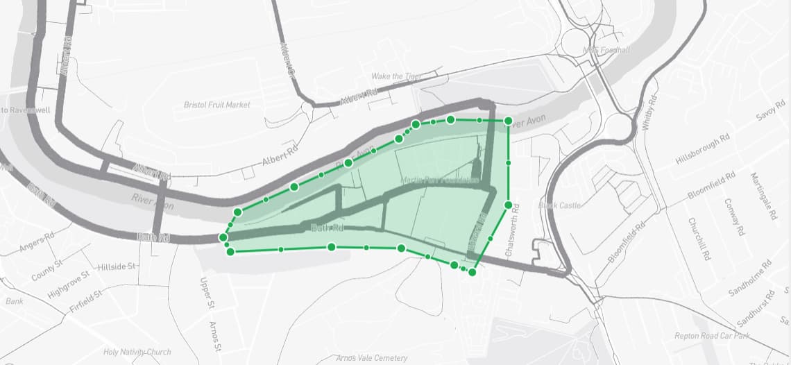 Destination analysis tool in the Rider Comfort & Safety Map